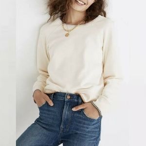 Madewell  Stitch Trim In Multicolor/Ivory Combo Pullover Sweatshirt Size XXS